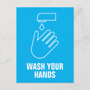 Hand Washing Hygienic Sign Corona Virus Covid19 Postcard