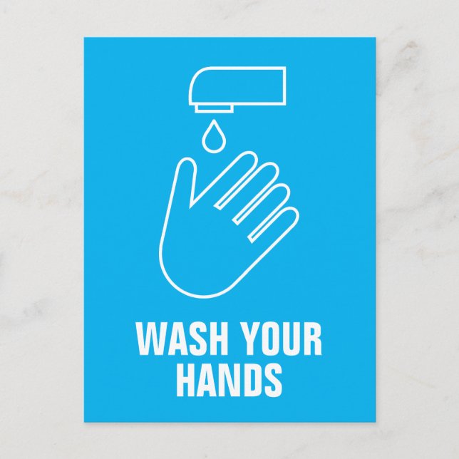 Hand Washing Hygienic Sign Corona Virus Covid19 Postcard (Front)
