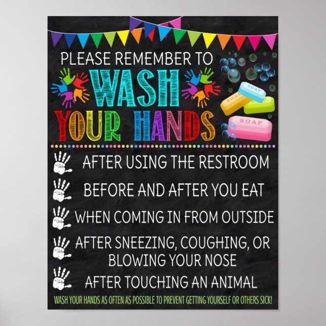 Hand Washing Rainbow Poster (Front)