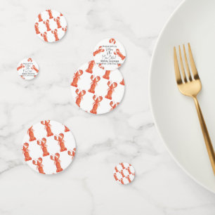 Hand Watercolor Lobsters Main Catch Bridal Shower Confetti