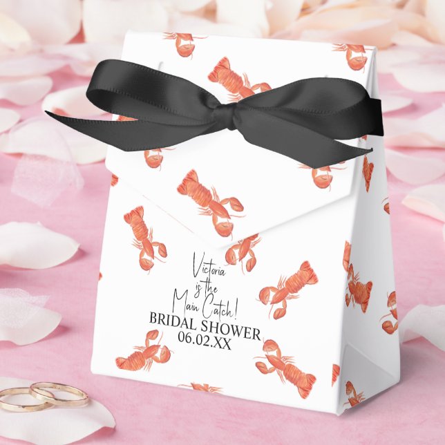 Hand Watercolor Lobsters Main Catch Bridal Shower Favour Box (Wedding)