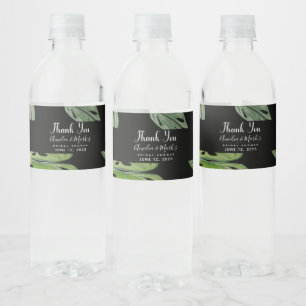 Hand Watercolor Monstera Adansonii Leaf Bridal Water Bottle Label