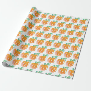 Hand Watercolor Pumpkin Orange Wrapping Paper