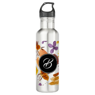 Hand Watercolor Summer Bee Painterly Monogram 710 Ml Water Bottle
