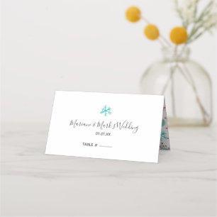 Hand Watercolored Christmas Snowflake Winter Place Card
