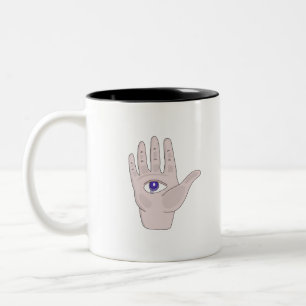 Hand With an Eye Two-Tone Coffee Mug