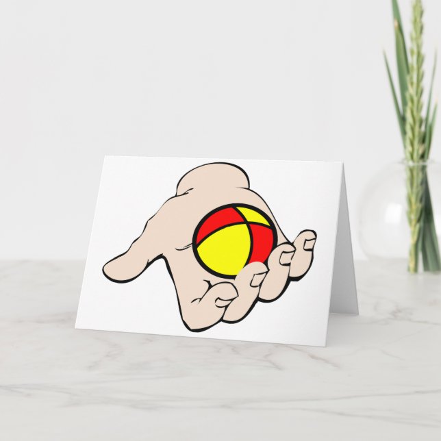 Hand With Juggling Ball Greeting Cards (Front)
