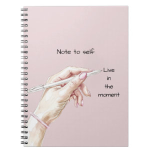 Hand with Pen: Note to self Notebook