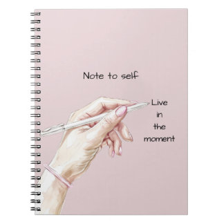 Hand with Pen: Note to self Notebook