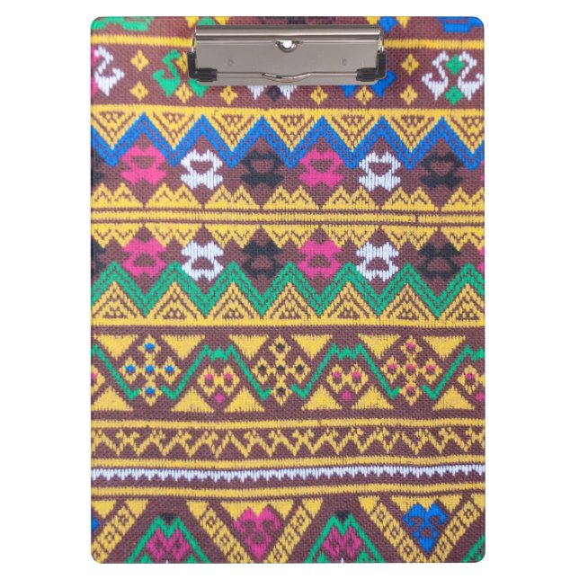 Hand Woven Thai Silk Pattern Clipboard (Front)