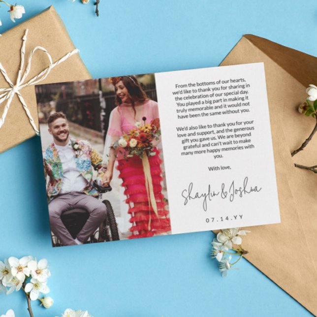 Hand-writing Script Photo Wedding Thank You (Creator Uploaded)