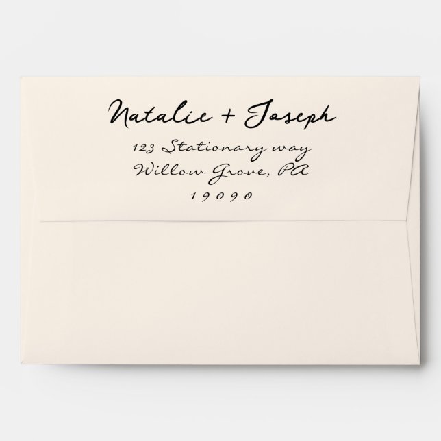 Hand Written Bold Retro Trendy Fun Wedding Envelope (Back (Top Flap))