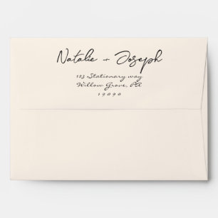 Hand Written Bold Retro Whimsical Fun Wedding Envelope