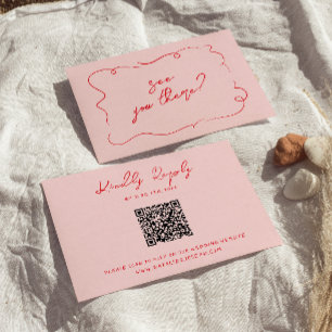 Hand-Written Colourful QR Code Fun Modern Wedding RSVP Card