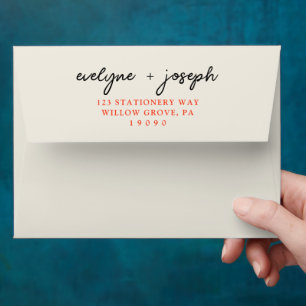 Hand-Written Colourful Retro Bold Funky Wedding Envelope