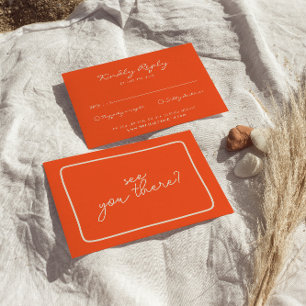 Hand-Written Colourful Retro Bold Unique Wedding RSVP Card
