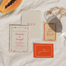 Hand-Written Colourful Retro Fun Unique Wedding 