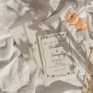 Hand-Written Colourful Retro Fun Unique Wedding Invitation