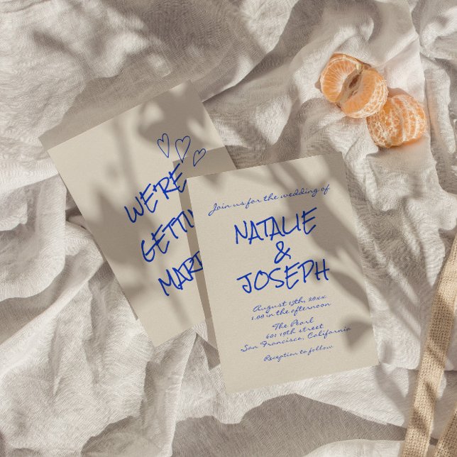 Hand-Written Colourful Retro Funky Unique Wedding Invitation (Creator Uploaded)