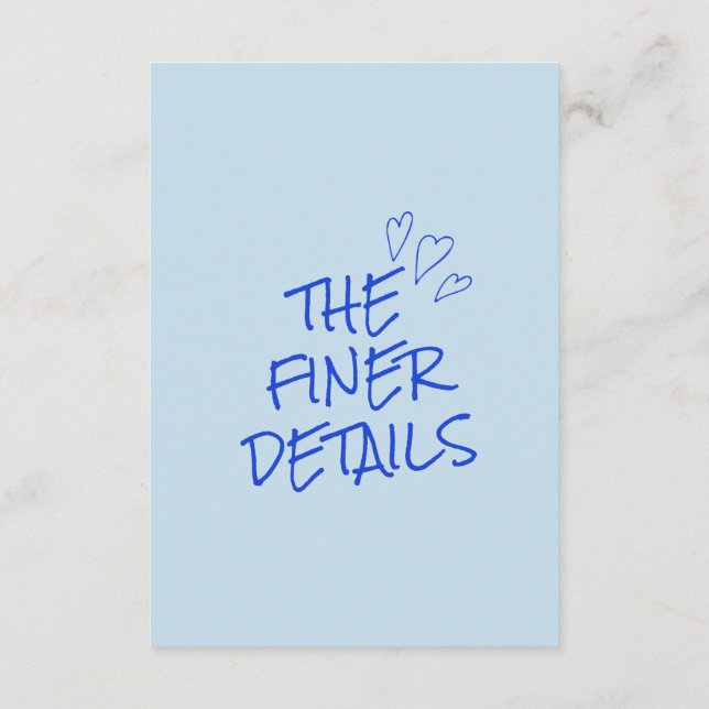 Hand Written colourful Retro Modern Wedding Detail Enclosure Card (Back)