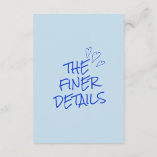 Hand Written colourful Retro Modern Wedding Detail Enclosure Card