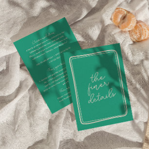 Hand-Written colourful Retro Modern Wedding Detail Enclosure Card