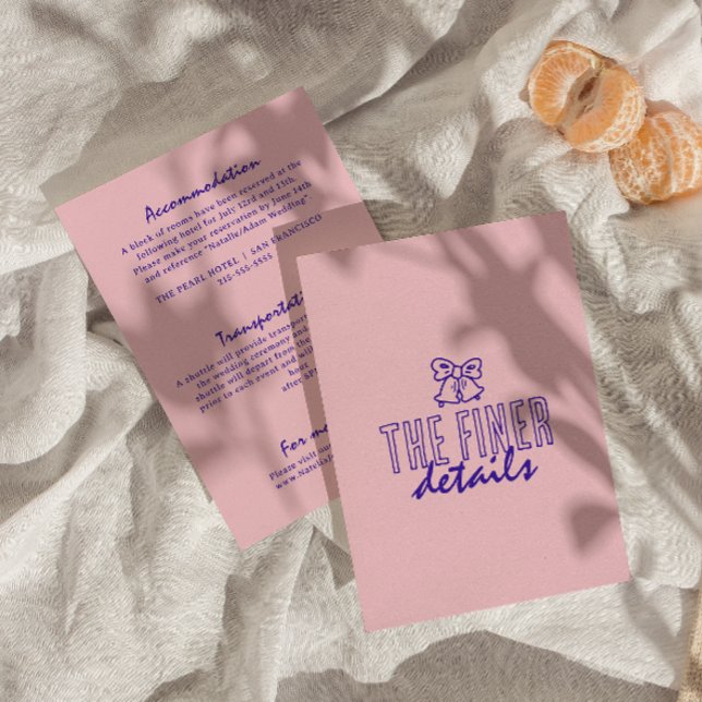 Hand Written colourful Retro Modern Wedding Detail Enclosure Card (Creator Uploaded)