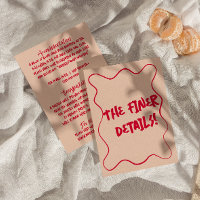 Hand-Written colourful Retro Modern Wedding Detail