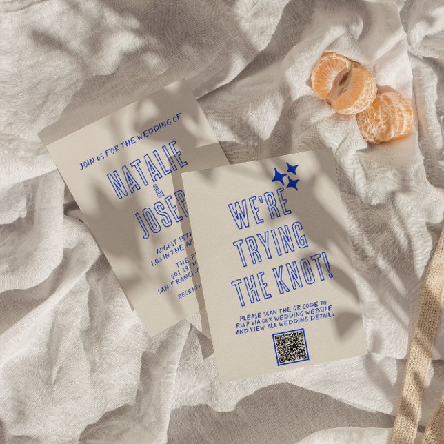 Hand-Written Colourful Retro Unique QR Code Weddin Invitation (Creator Uploaded)