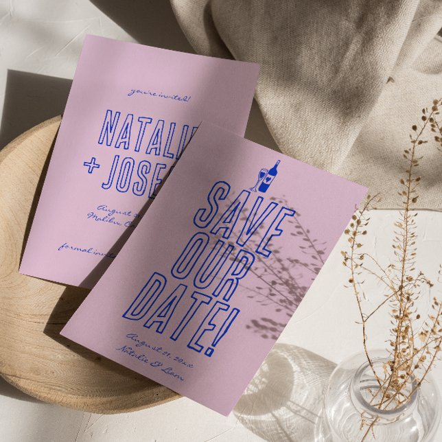 Hand Written Drawn Colourful Retro Unique Wedding  Save The Date (Creator Uploaded)