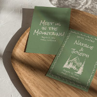 Hand Written Drawn Green Cream Fun Wedding