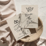 Hand Written Drawn Retro Cupid Quirky Wedding Save The Date<br><div class="desc">This modern & retro funky minimalist hand drawn Wedding Save The Date Template is great for you. If you are looking for a pretty, elegant and easy to customise Wedding Save The Date Template .A very elegant simple and chic black creamy bold whimsical hand written wedding save the date invitation....</div>