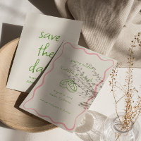 Hand Written Drawn Retro Unique Fun Modern Wedding