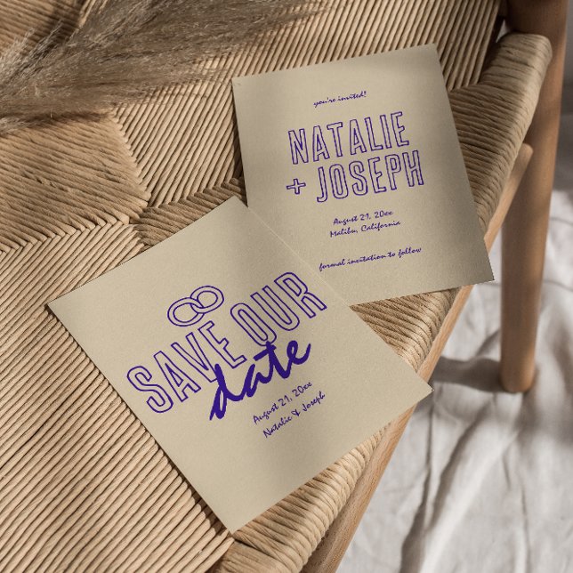 Hand Written Drawn Retro Unique Modern Wedding  Save The Date (Creator Uploaded)