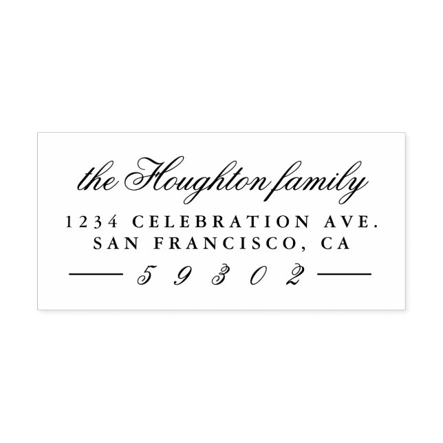 Hand-written Family Name & Custom Return Address Rubber Stamp (Imprint)