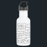 Hand Written Math Equations // 532 Ml Water Bottle<br><div class="desc">Hand written mathematical equations in a black and white,  seamless repeat.  Perfect gift for a math teacher,  accountant,  or any other math lover!  Each equation is hand written in a sketchy yet neat handwriting.</div>