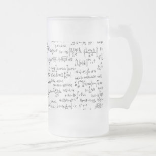 Hand Written Math Equations // Frosted Glass Beer Mug
