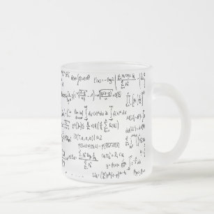 Hand Written Math Equations // Frosted Glass Coffee Mug
