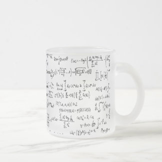 Hand Written Math Equations // Frosted Glass Coffee Mug