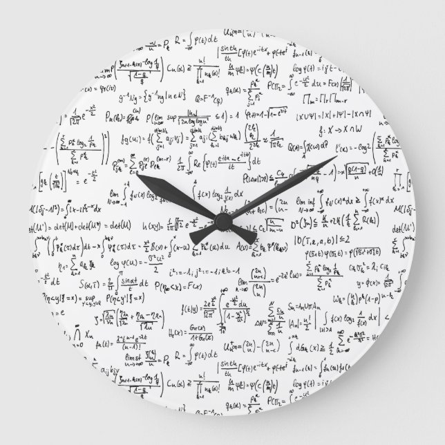 Hand Written Math Equations // Large Clock (Front)