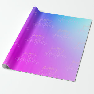 Hand Written Merry Christmas Fun Gradient Elegant Wrapping Paper