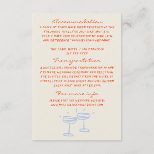 Hand Written Painted Whimsical Wedding Details Enclosure Card