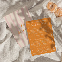 Hand Written Pinstripes Colourful Wedding Details 