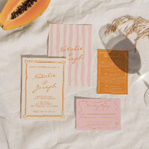 Hand Written Pinstripes Whimsical Colourful Weddin