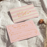Hand Written Pinstripes Whimsical Colourful Weddin RSVP Card<br><div class="desc">A simple and elegant calligraphy colourful retro wedding rsvp card. As you see it has a vintage modern pink background with orange hand written script inside a hand drawn frame. And pink and cream hand painted pinstripes on the back. You can edit it  by clicking on the personalise button.</div>