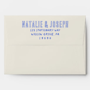 Hand-Written Retro Bright Fun Quirky Bold Wedding Envelope
