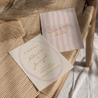 Hand Written Retro Pinstripes Colourful Fun Weddin