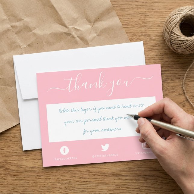 Hand written social thank you insert card. (Creator Uploaded)