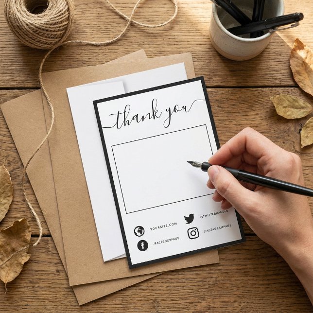  Hand written social thank you insert card (Hand written social thank you insert card.)