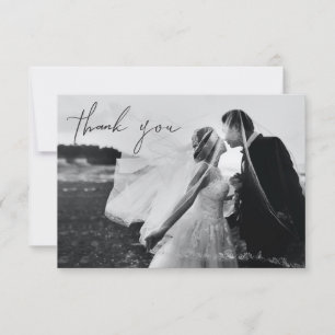 Hand Written Thank You Wedding Photo Note Card